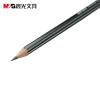 晨光木头铅笔HB六角银黑抽条AWP30801橡皮头实用铅笔 12支盒装