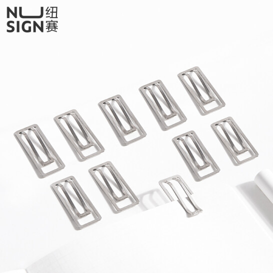 纽赛(NUSIGN)创意回形针书签 德国创意设计 锰钢原材曲别针 学生桌面收纳精致办公 大号10枚装NS106