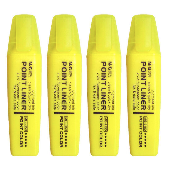 晨光（M&G）MG2150 文具荧光笔 重点彩色标记笔记号笔重点笔学生用 黄色 1支 MG2150