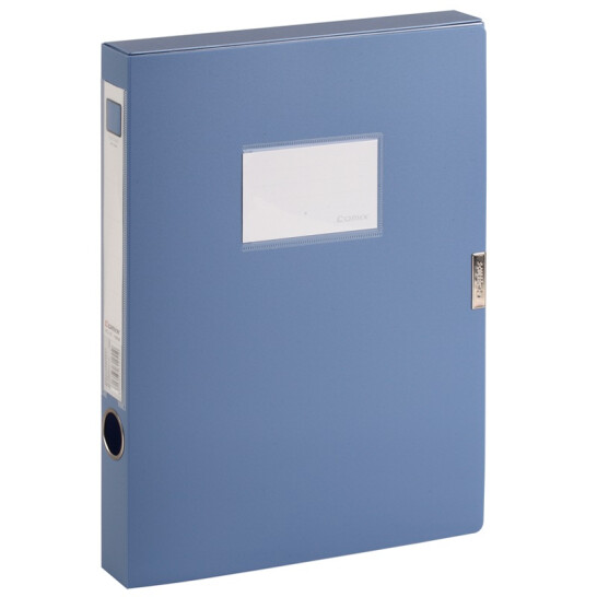 齐心(Comix) HC-35 35mm加厚型粘扣档案盒/文件盒/资料盒A4 蓝色