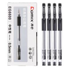 齐心（Comix）经典办公子弹头中性笔/水笔/0.5mm会议签字笔12支/盒黑色 工具 EG6600